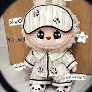 4pc costume for Monsters LABUBU 38cm dolls Pajama Party PJ Outfit Kawaii Panda